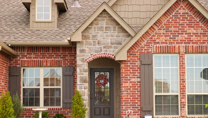 Brick siding on residnetial home
