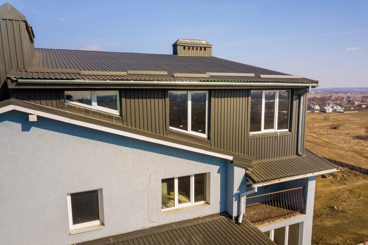 Metal siding on residential home